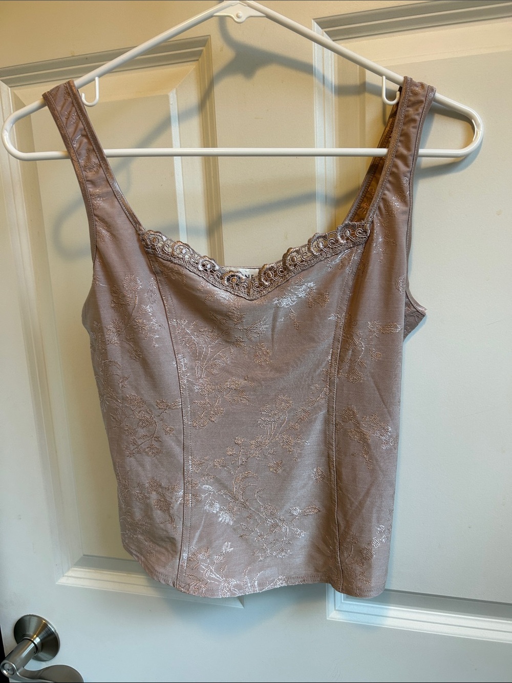 Arianne Floral Jacquard Satin Camisole in Mauve